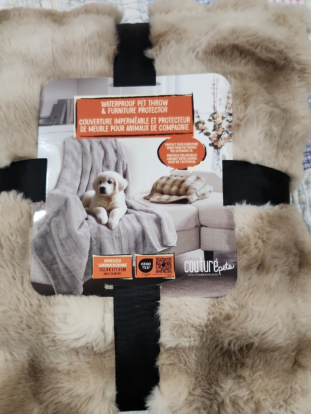 Couture Pets Large Waterproof Pet Throw And Furniture Protector 60x70"